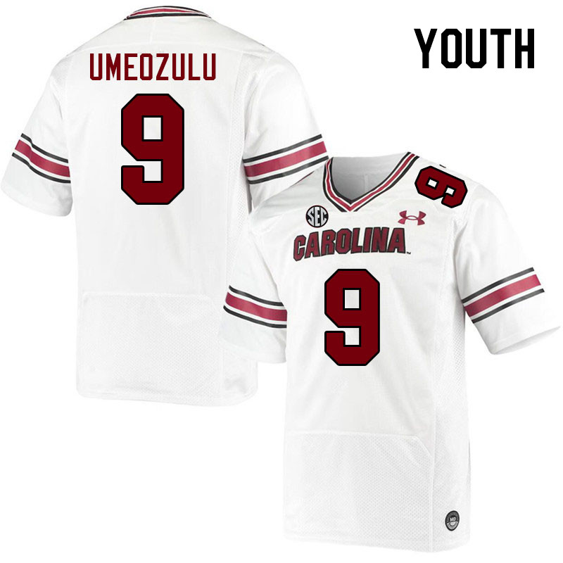 Youth #9 Desmond Umeozulu South Carolina Gamecocks 2023 College Football Jerseys Stitched-White